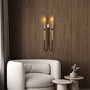 Opviq Lámpara de Pared de Metal Negra con 2 Casquillos E14